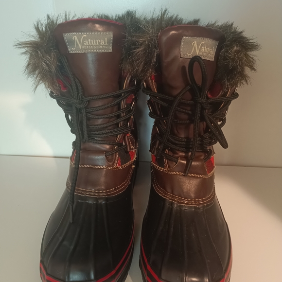 NATURAL REFLECTIONS LUMBER JILL Insulated Pac Boots 9 M Plaid Buffalo Red Plaid - Picture 1 of 8